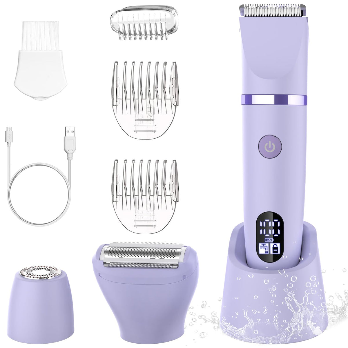 Zivelier 3-in-1 electric razor pink body head close-up for grooming