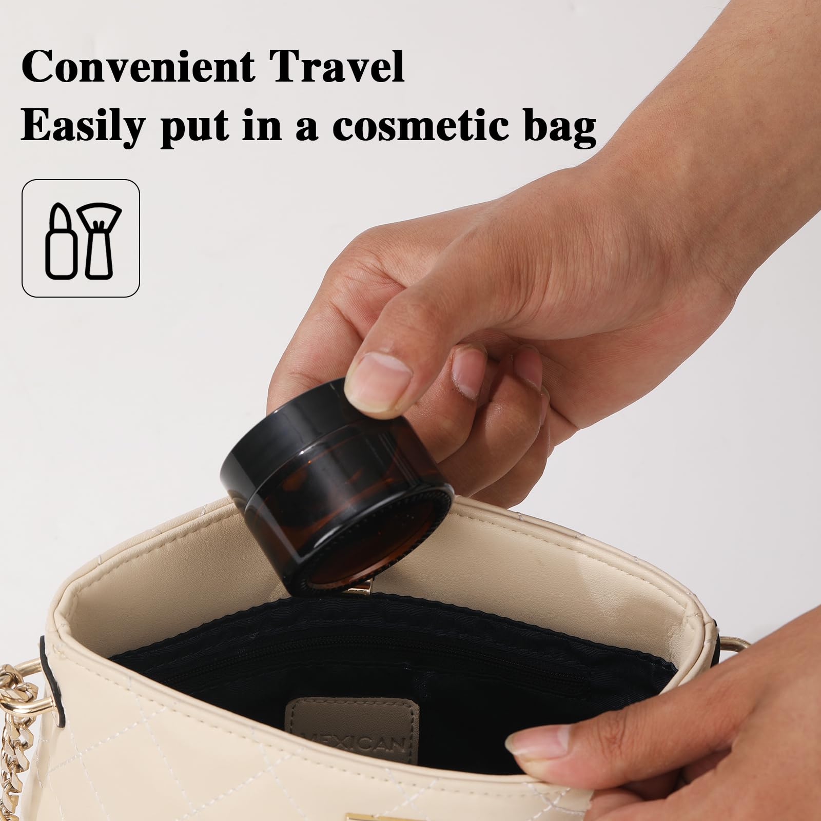 ZIYIZE amber glass jar inner liner detail demonstrates leak-preventing performance.