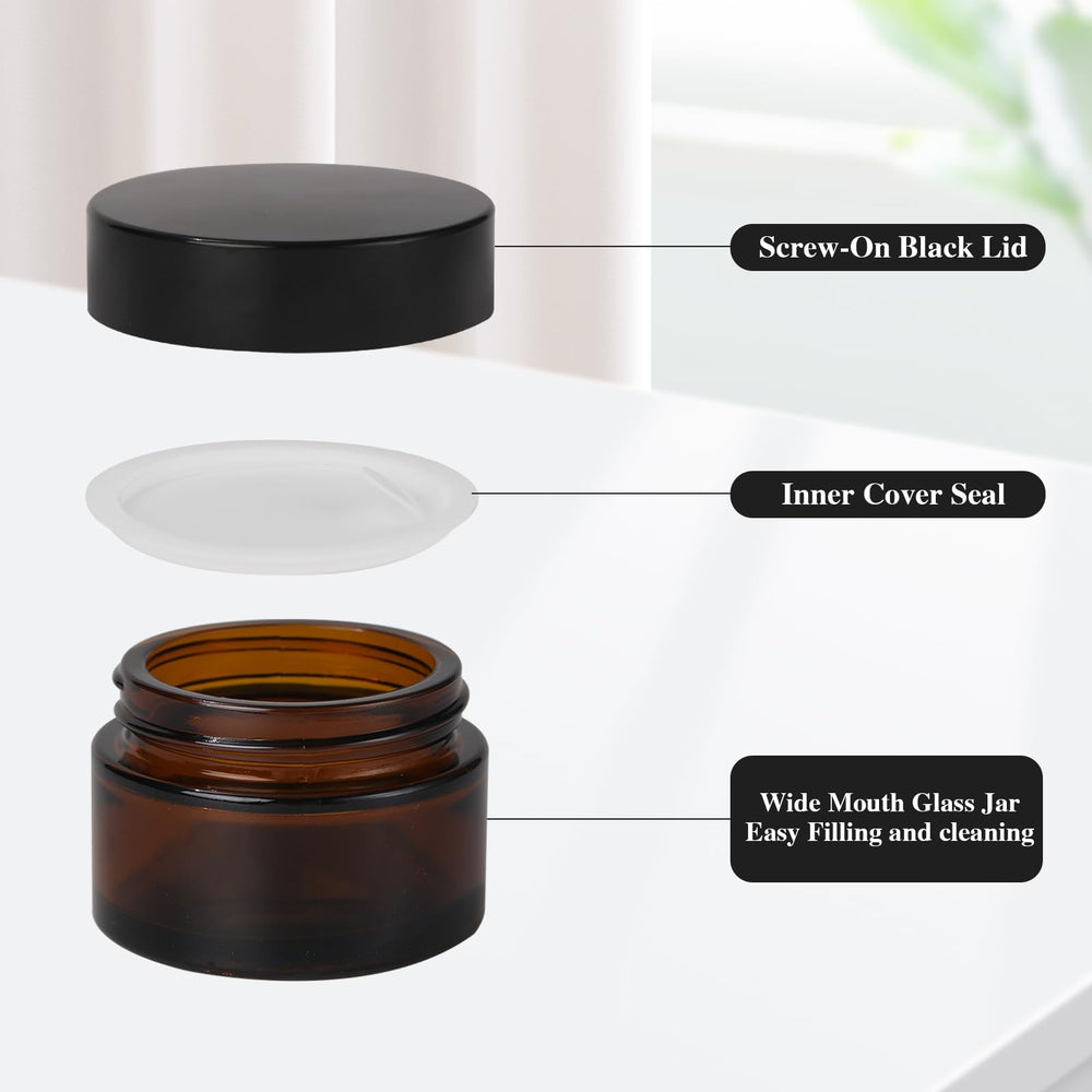 ZIYIZE amber glass jar repurposed for teas and spices storage.