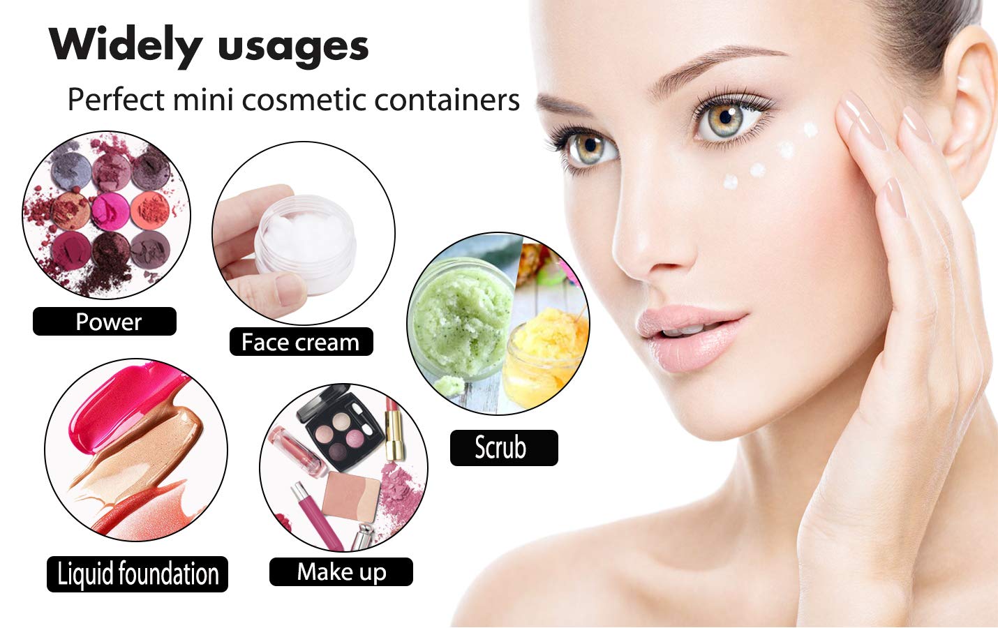 ZIZEMOJA 50-pack mini jars, convenient for samples or gifts.