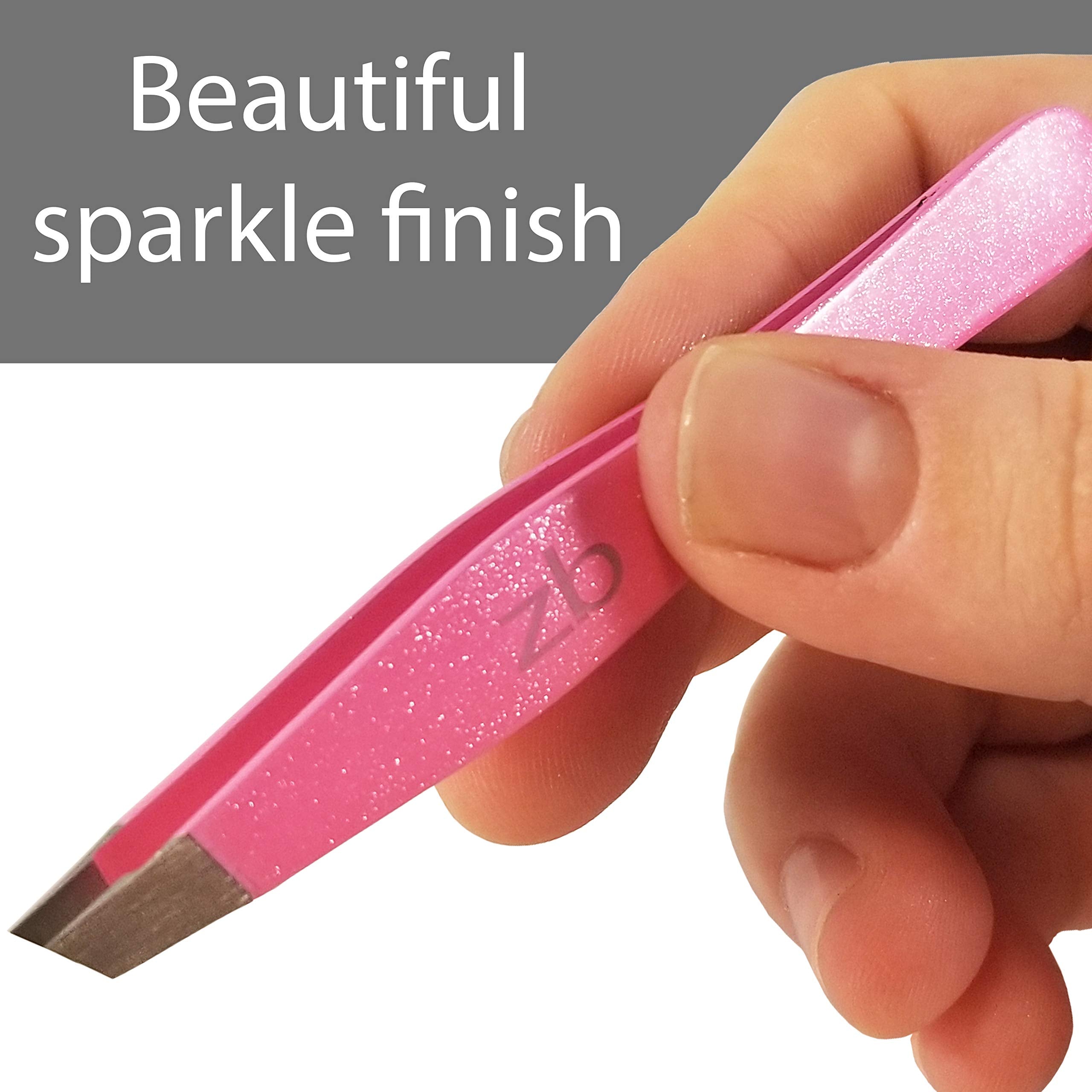Zizzili Basics Tweezers bubblegum pink protective pouch for travel hygiene