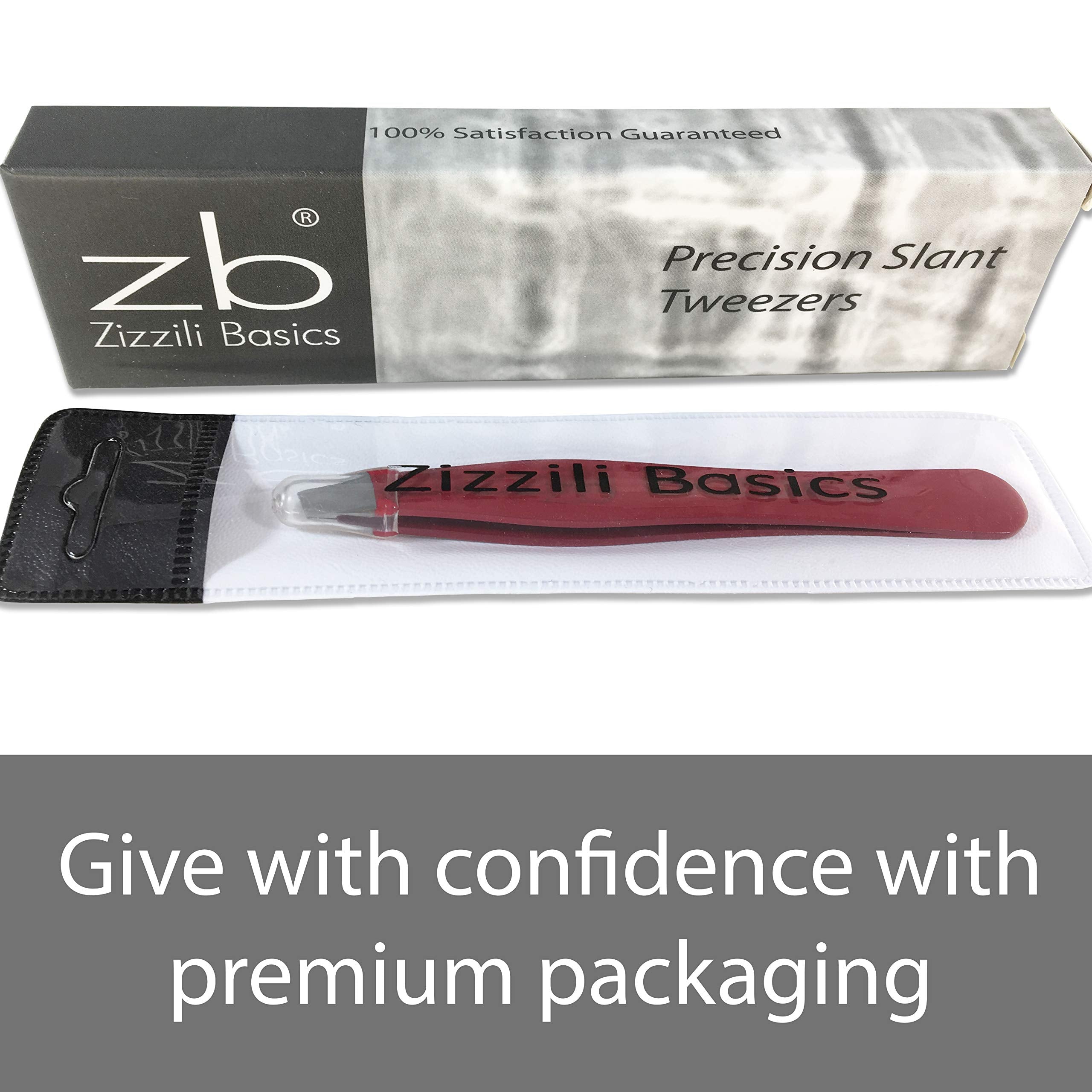 Zizzili Basics ergonomic grip tweezers, 3.5-inch size for easy control.