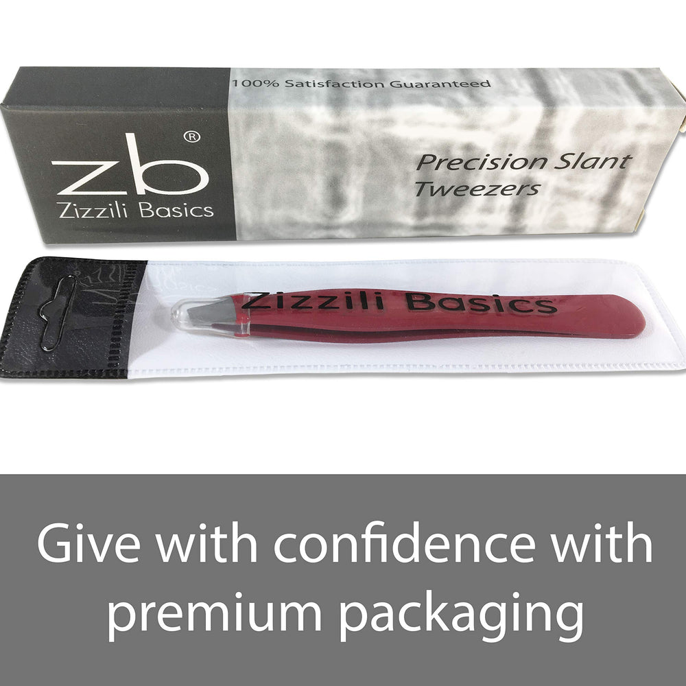 Zizzili Basics ergonomic grip tweezers, 3.5-inch size for easy control.