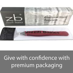 Zizzili Basics ergonomic grip tweezers, 3.5-inch size for easy control.