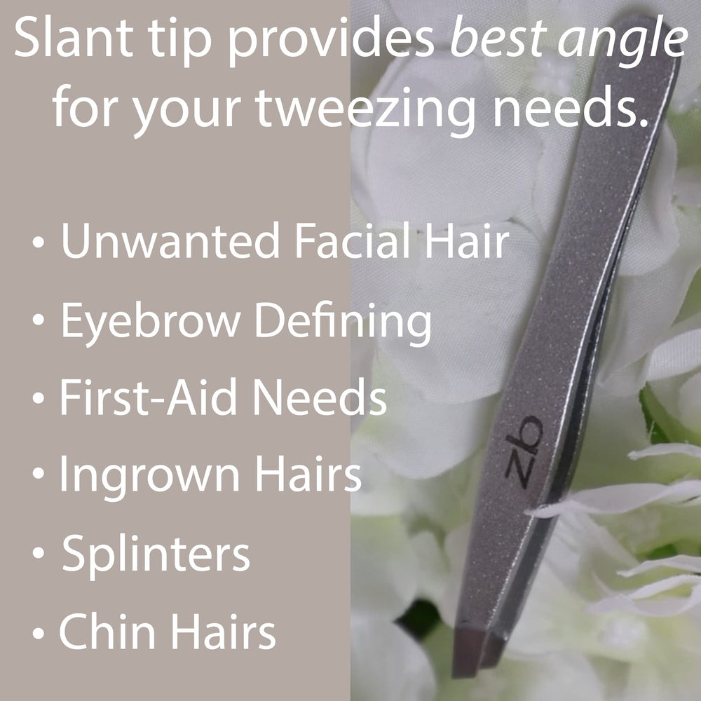 Zizzili Basics tweezers precision-aligned tips grip hairs at the root
