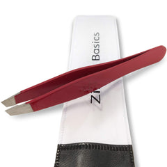 Zizzili Basics tweezers with slant tip for precise eyebrow shaping at home.