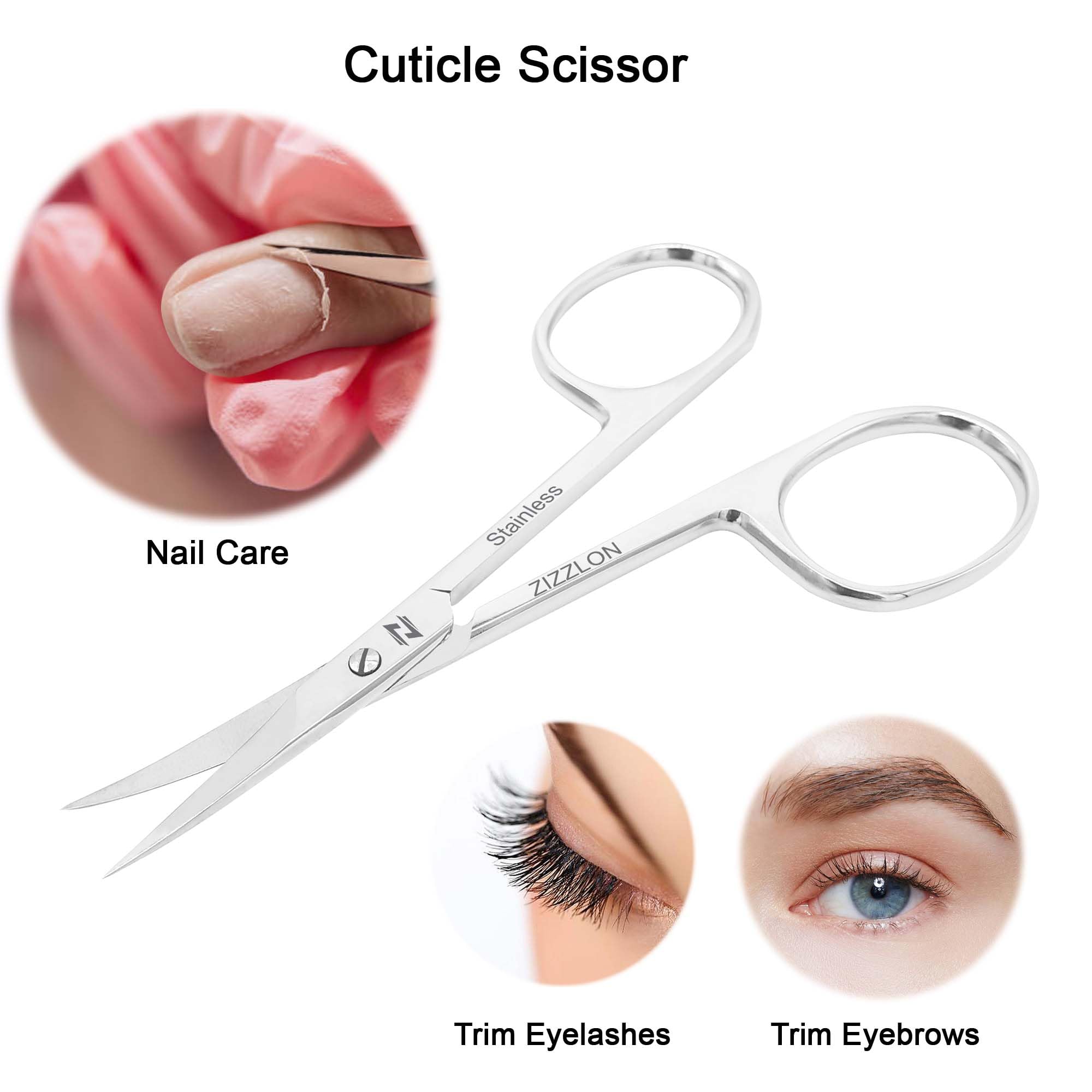 ZIZZLON Cuticle Scissors mirror-finish blades are easy to clean after use.