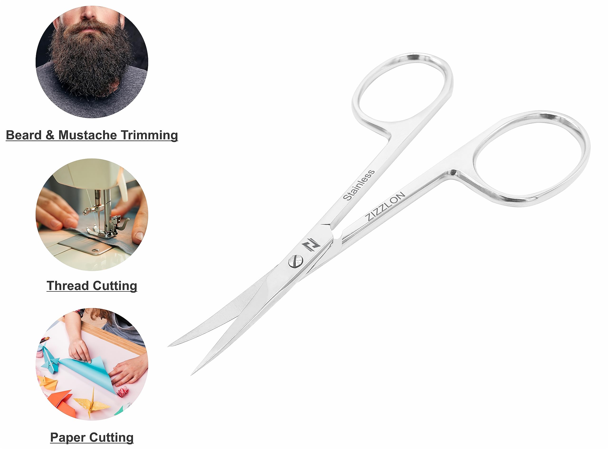 ZIZZLON Cuticle Scissors nose-hair trimming keeps nostrils neat and tidy.