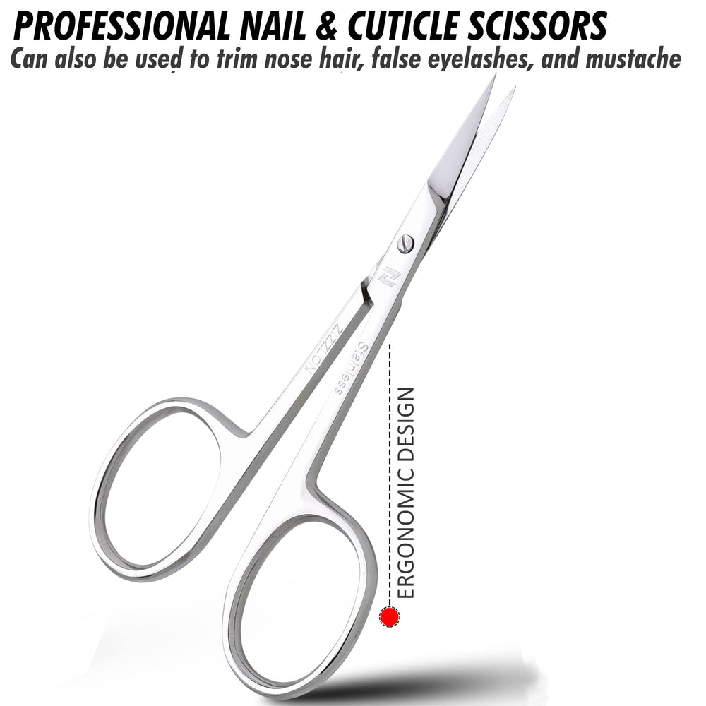 ZIZZLON Cuticle Scissors travel-size compact design for on-the-go grooming.