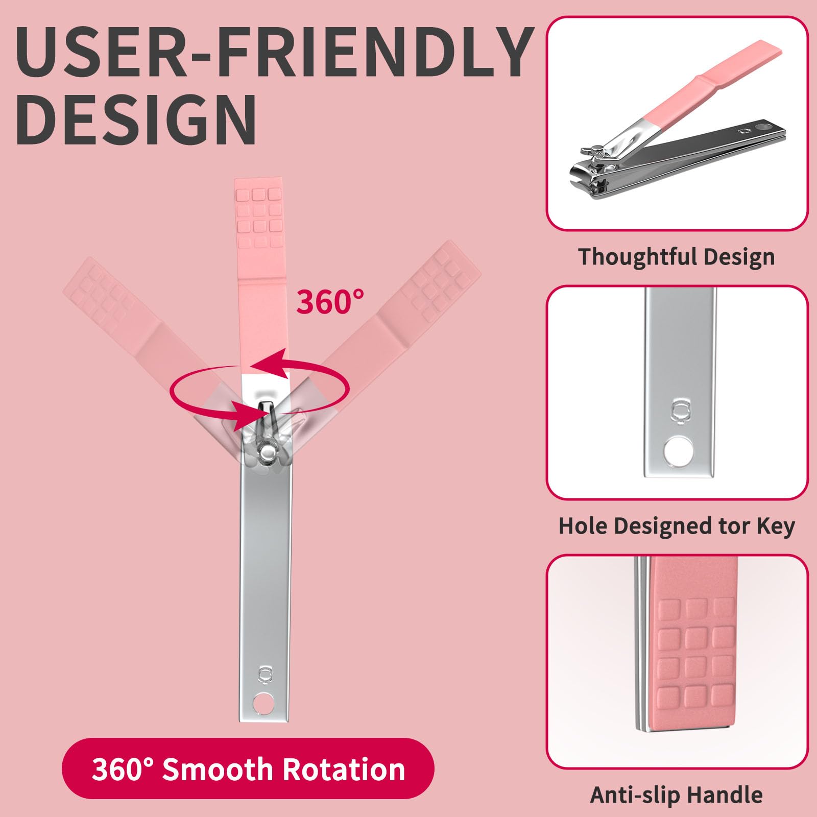 ZIZZON pink-hued handle tools for comfortable, ergonomic use.