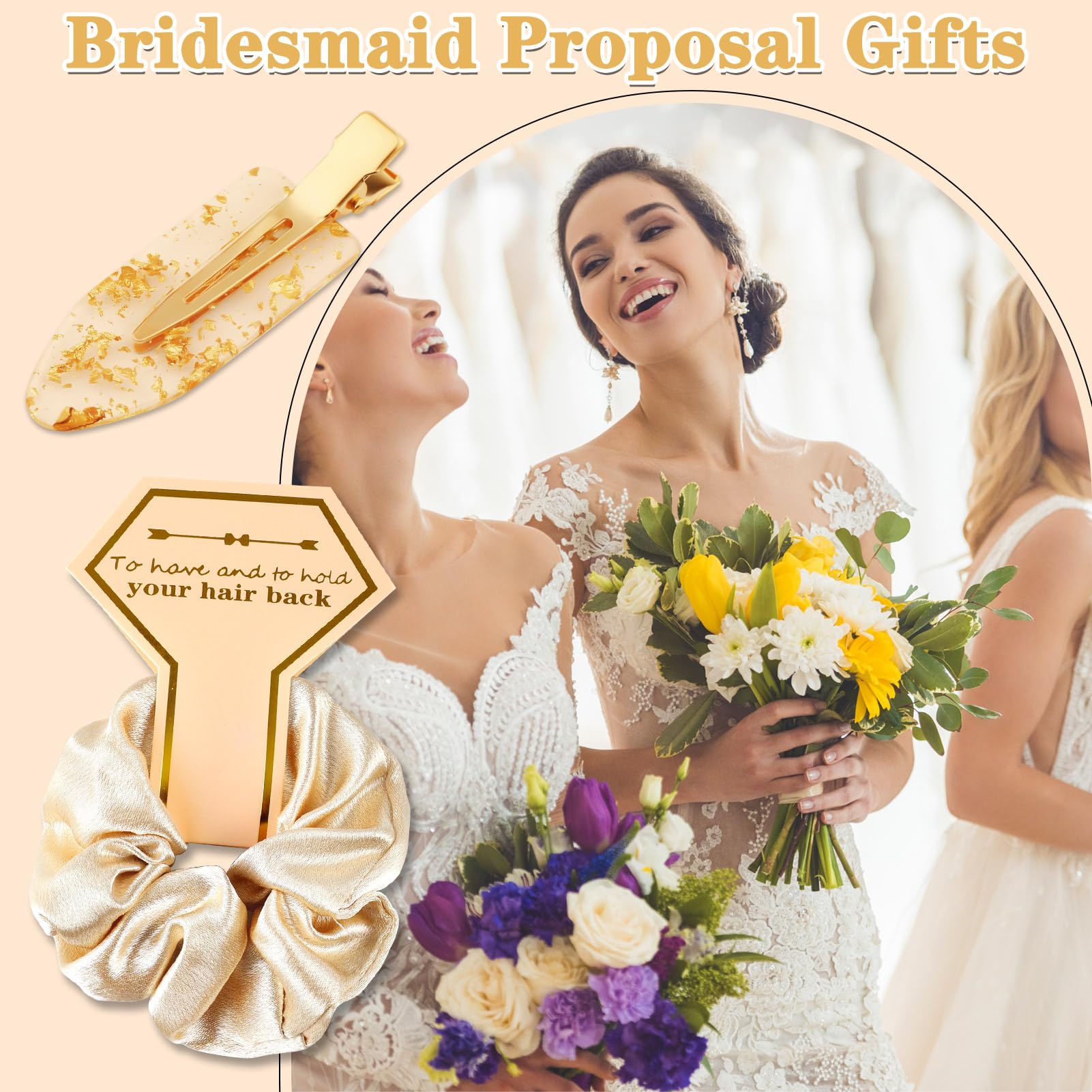 Zkptops bridesmaid gift set flatlay shows complete hair accessory kit