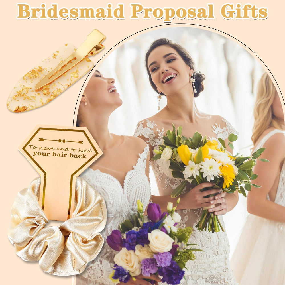 Zkptops bridesmaid gift set flatlay shows complete hair accessory kit