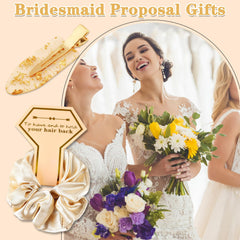 Zkptops bridesmaid gift set flatlay shows complete hair accessory kit