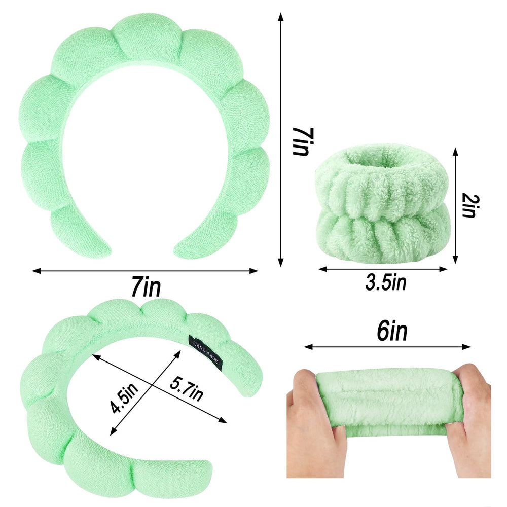 Non-slip thick headband stabilizes hair during workouts or yoga