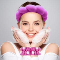 Zkptops spa headband sponge lining close-up showing gentle absorption