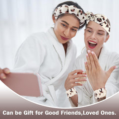 Zkptops wristband coral fleece close-up highlighting comfortable grip during skincare routine