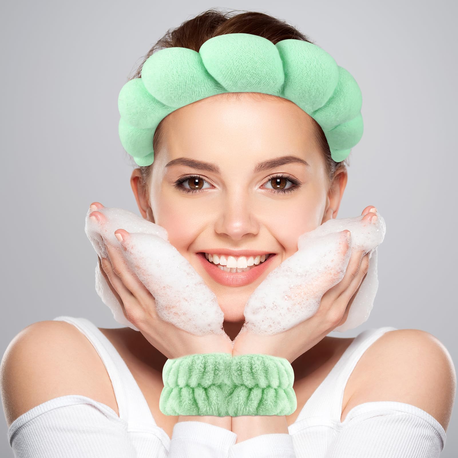 Zkptops wristband set features absorbent sponge lining ideal for makeup removal