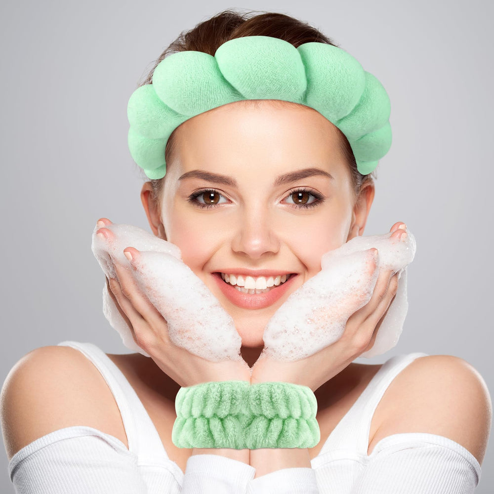 Zkptops wristband set features absorbent sponge lining ideal for makeup removal