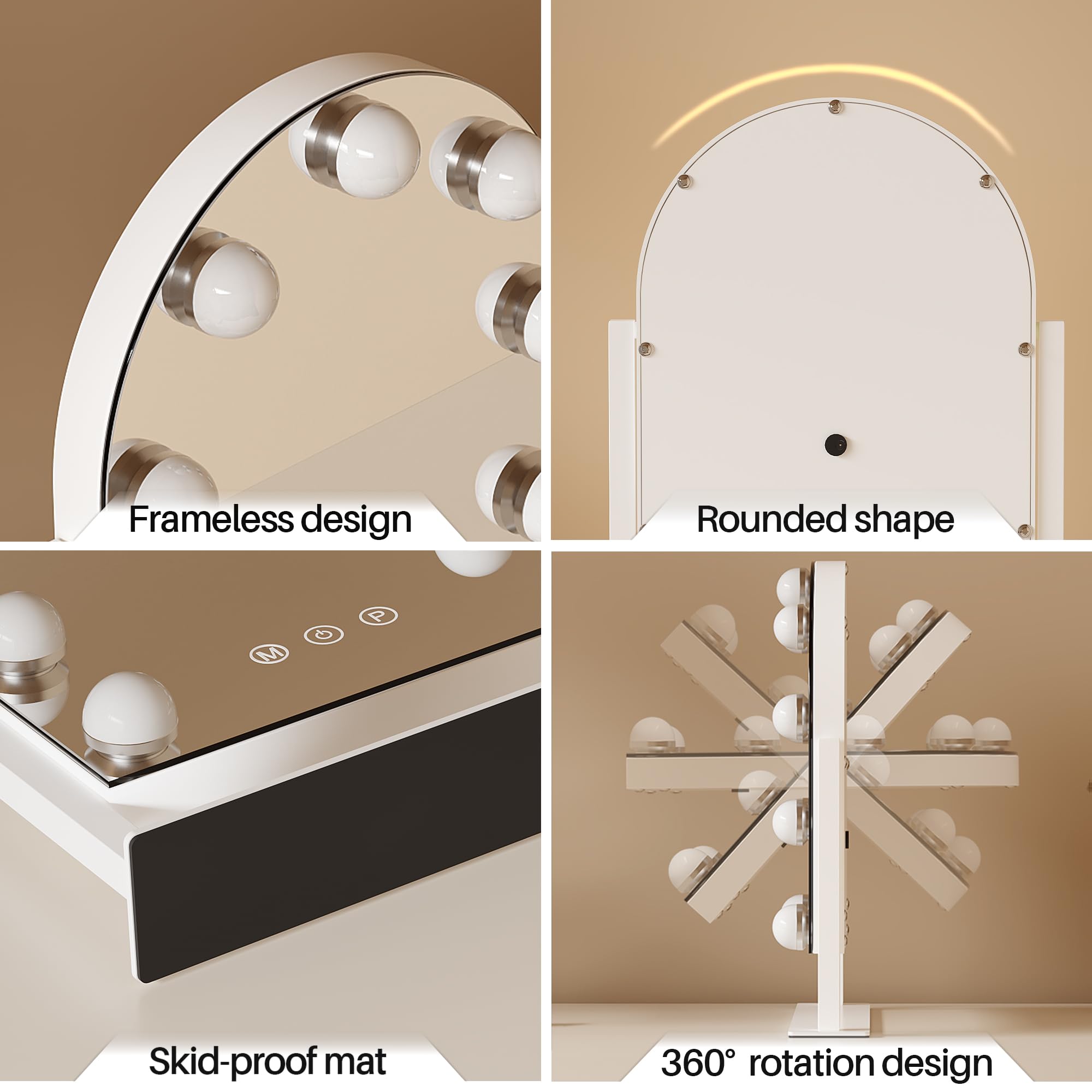 ZL ZELing makeup mirror 14x12-inch surface shows your full face at a glance.