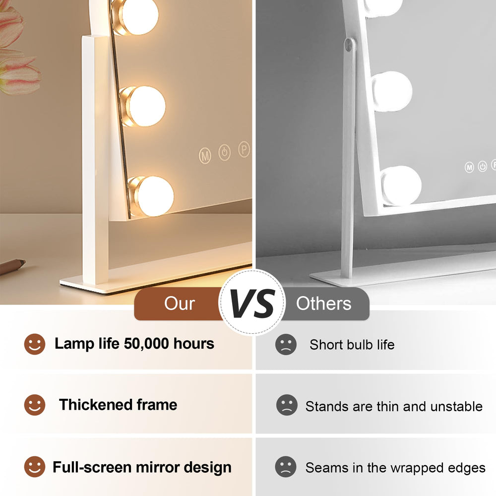 ZL ZELing makeup mirror metal frame ensures durable daily use.
