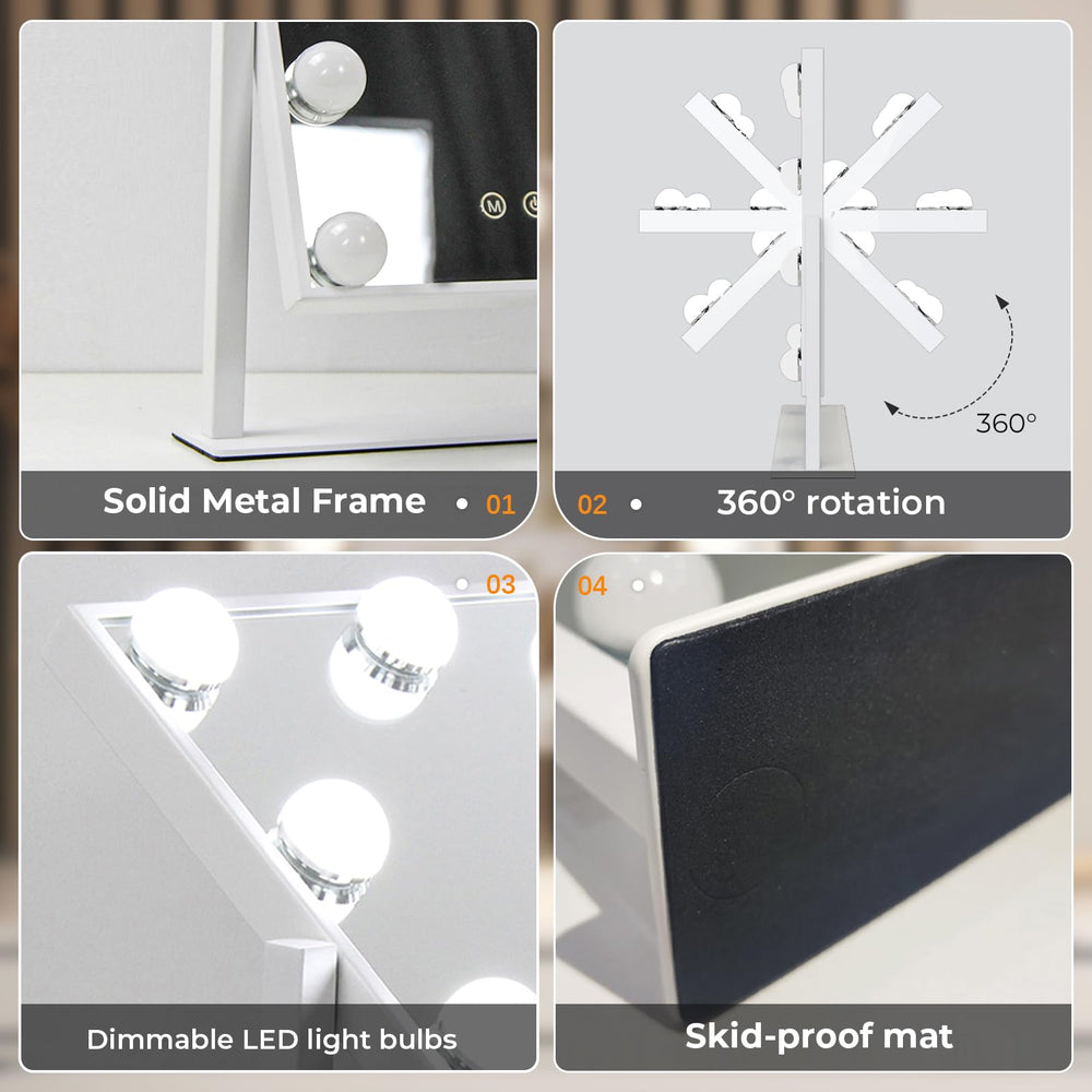 ZL ZELing vanity mirror aluminum frame provides sturdy stability.