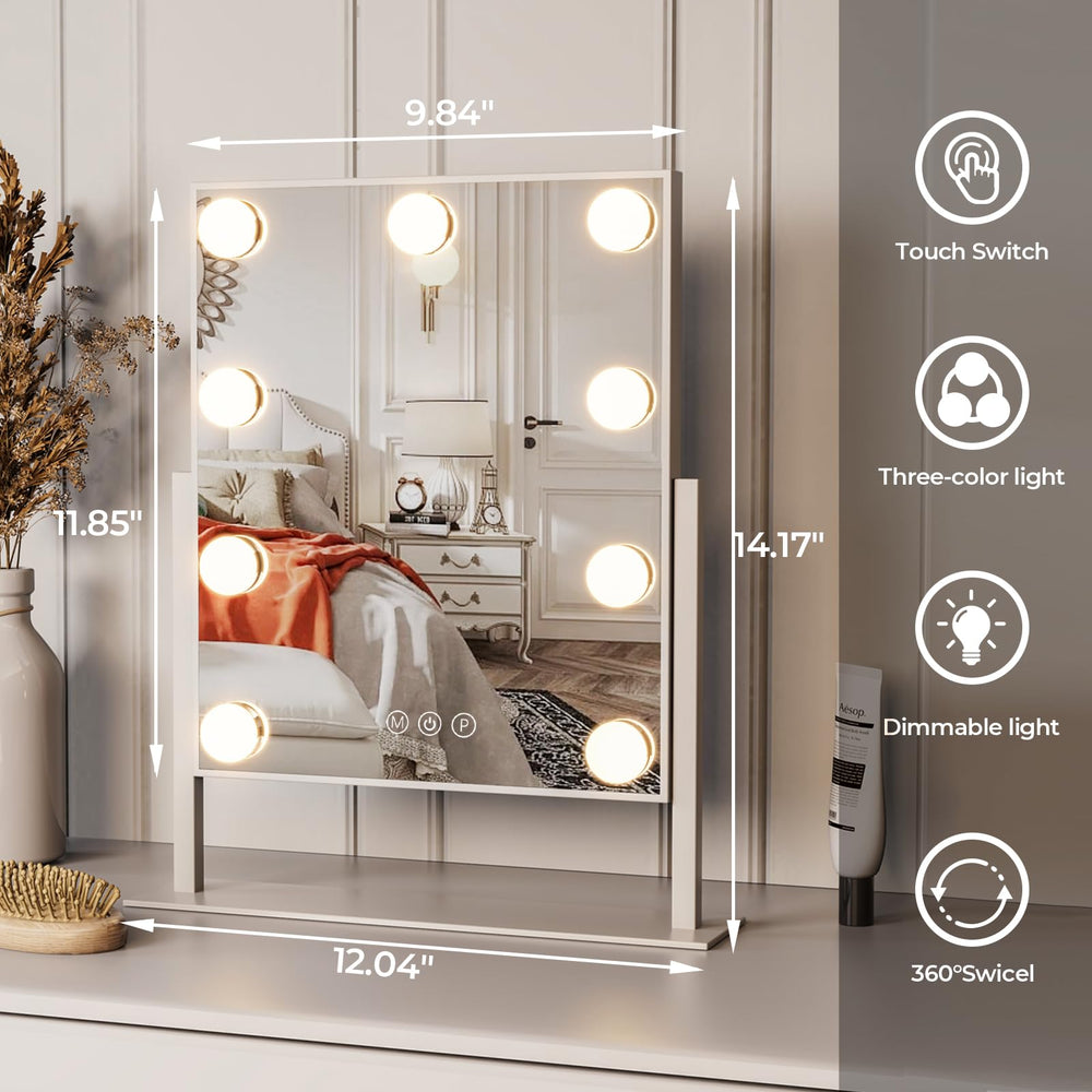 ZL ZELing vanity mirror detachable 10x magnifier for precise eyeliner and mascara.