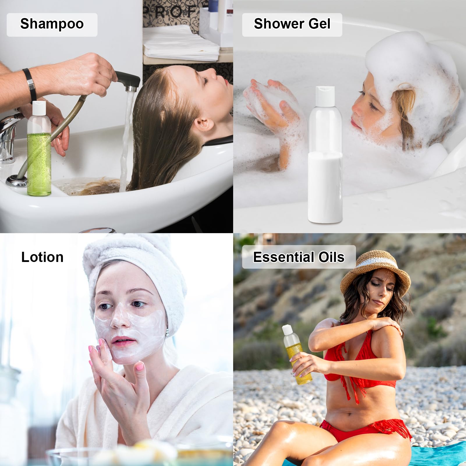 ZLEVEAYN travel-ready 8oz containers for toiletries and organization.