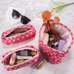 ZLFSRQ checkered cosmetic pouch is a lightweight travel companion for daily essentials.