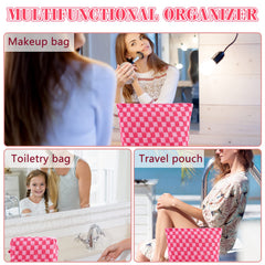 ZLFSRQ pink zipper travel bag features a secure closure for daily items on the go.