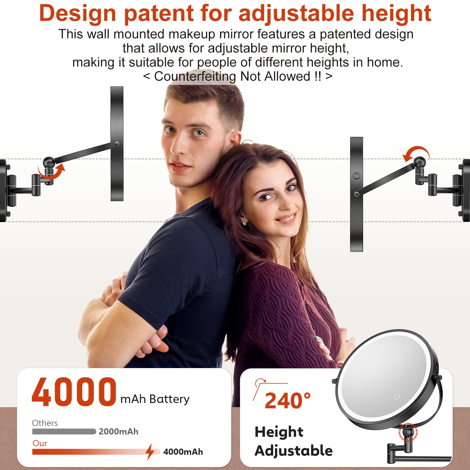 ZLOKLA extendable arm with 360-degree rotation for versatile positioning