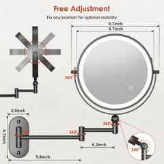 ZLOKLA lighted makeup mirror with three colors illuminates your look for precise application