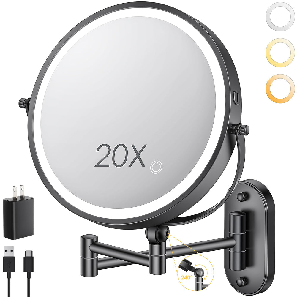 ZLOKLA nine-inch wall-mounted makeup mirror for full-face visibility