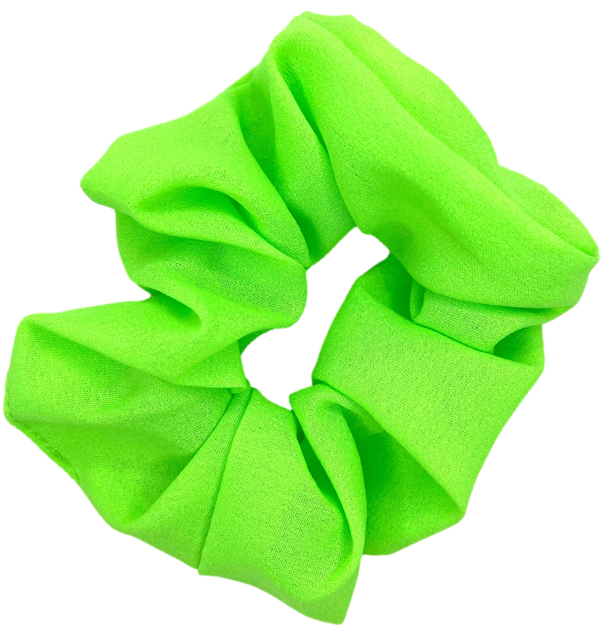 ZLXO NOVELTIES Neon Scrunchies Yellow Closeup captures bright energy for workouts or looks.