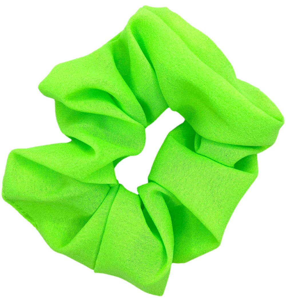 ZLXO NOVELTIES Neon Scrunchies Yellow Closeup captures bright energy for workouts or looks.