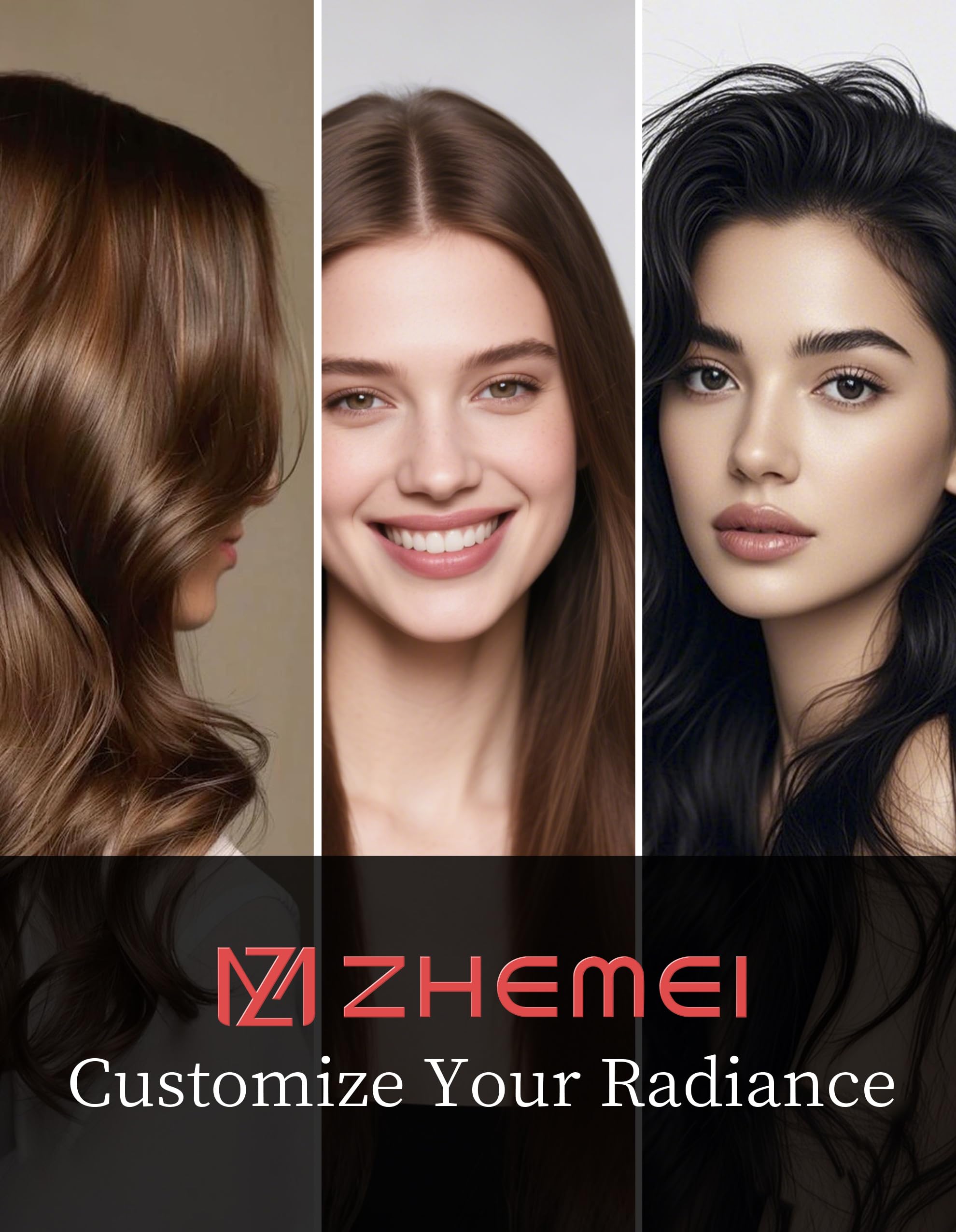 ZM ZHEMEI hair dryer brush rosegold packaging presents complete 4-in-1 kit