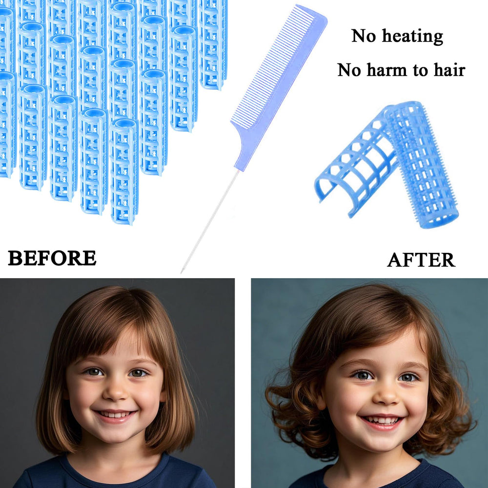 ZMD compact blue rollers ideal for short or fine hair styling.