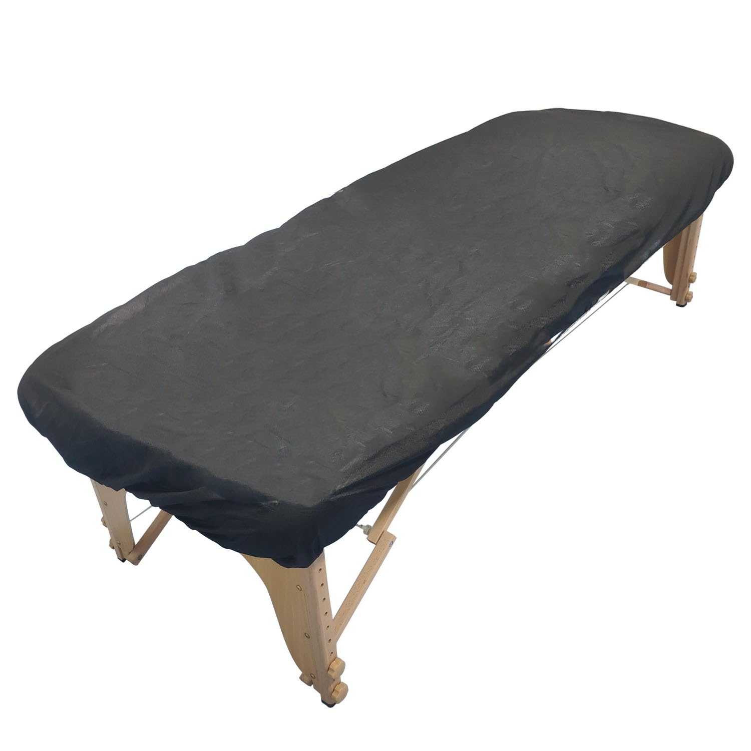 ZMDREAM disposable massage table sheet in black laid flat, highlighting hygienic use.