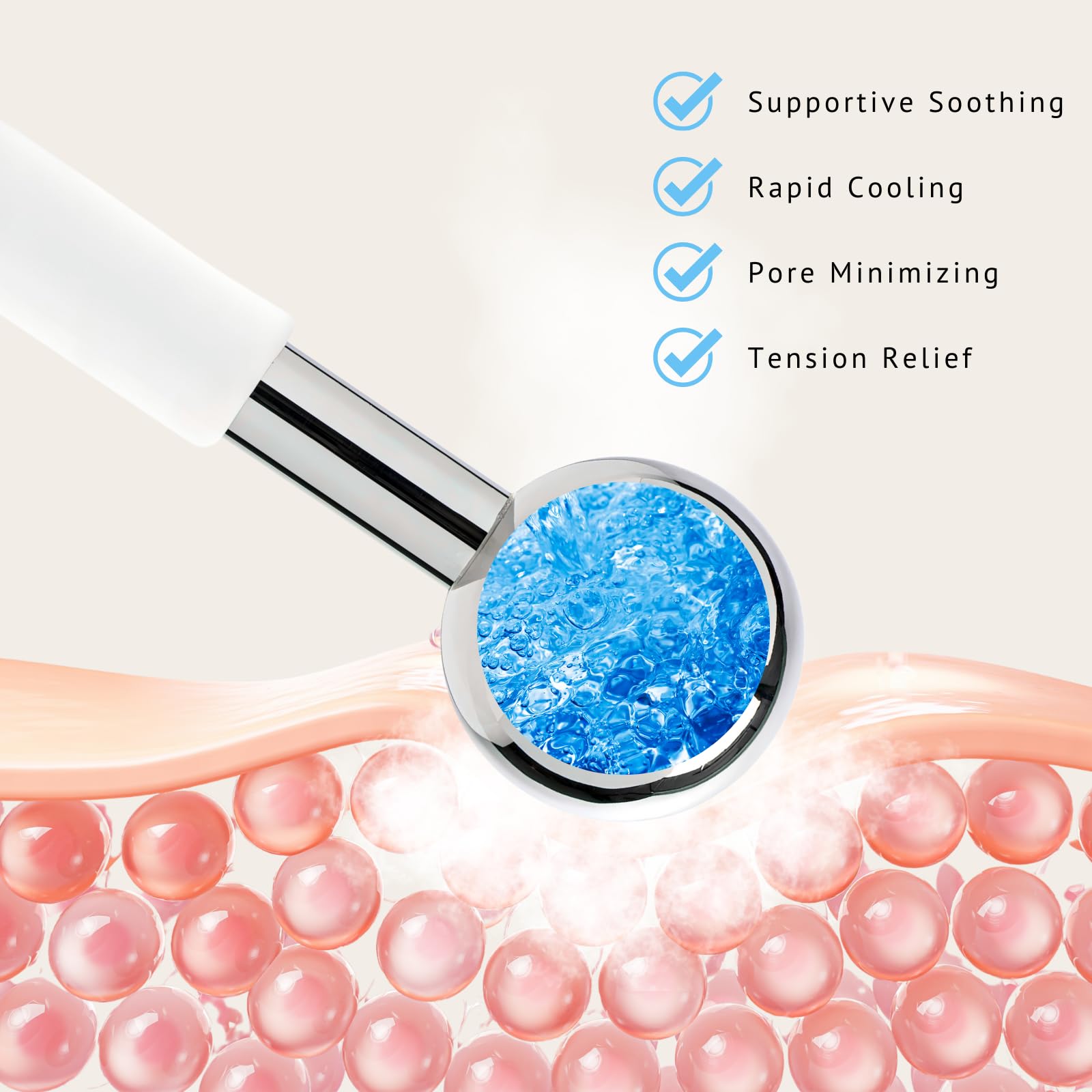 ZminRN Ice Roller applying product with smooth glide on facial skin.