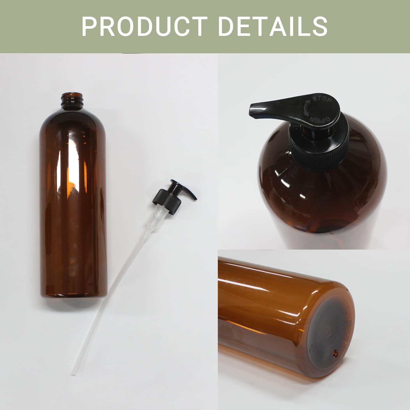 ZMYBCPACK amber bottle dimensions 32oz ideal for bulk shampoo and lotion