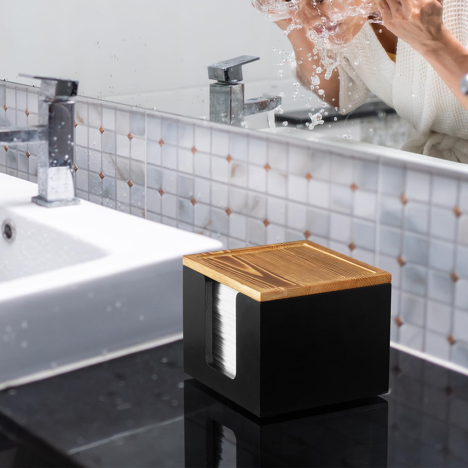ZMZKKLL face towel box with lid suits bathroom and vanity storage