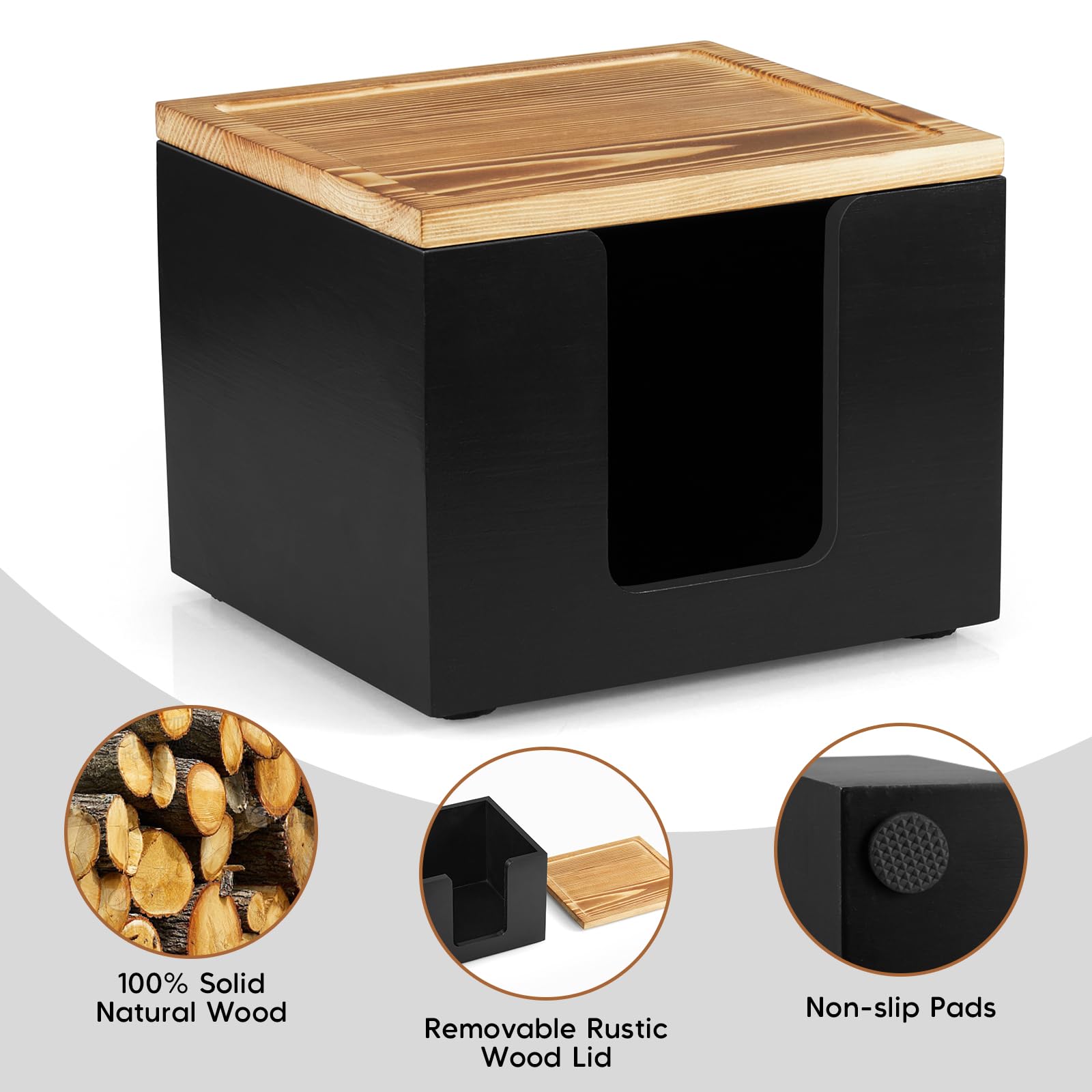 ZMZKKLL pine wood towel box durable construction withstands daily use