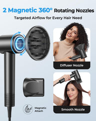 ZMZW dryer shows 360° rotating nozzles for precise airflow and styling control