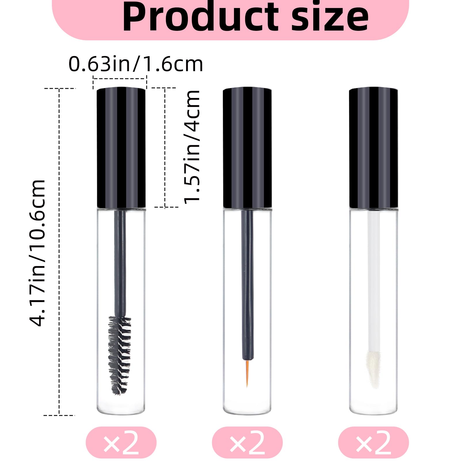 ZNBSIXP 10ml empty lip gloss tubes ideal for travel-ready gloss