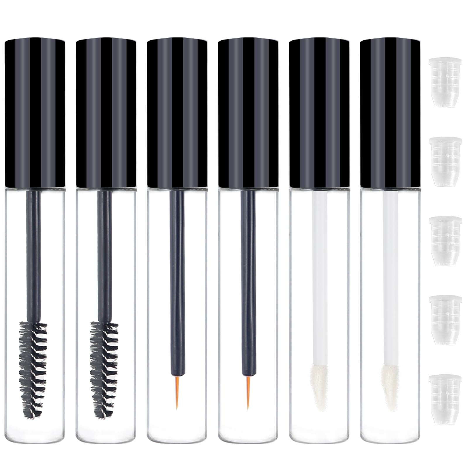 ZNBSIXP 6pcs empty mascara tubes with wands for DIY makeup use
