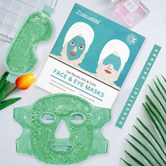 ZNÖCUETÖD cooling ice face mask in green provides redness relief and soothing comfort.