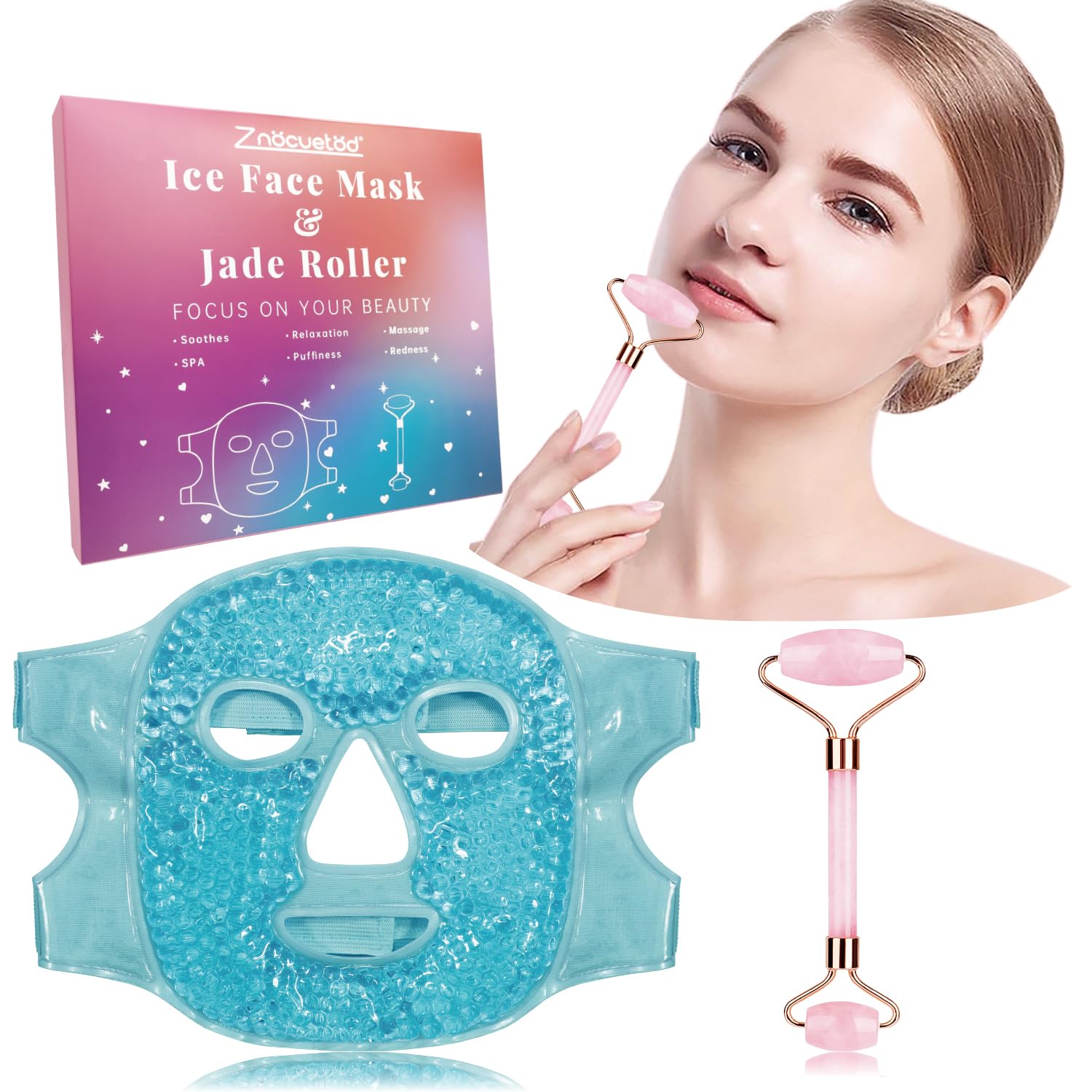 ZNÖCUETÖD cooling relief massage area on cheeks and jawline