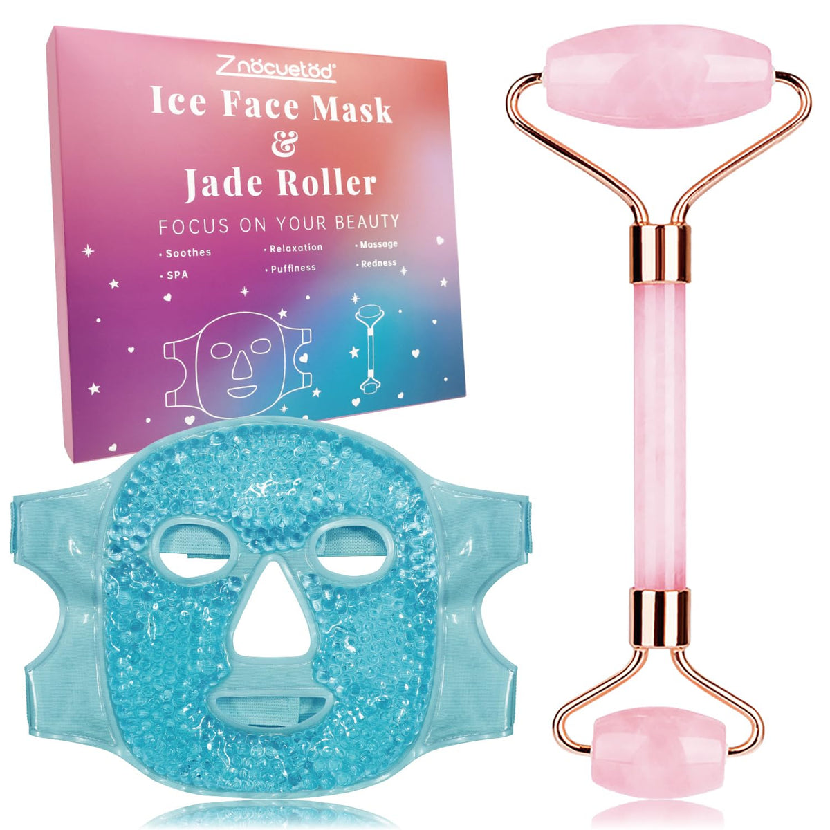 ZNÖCUETÖD ice face mask with cooling gel beads for puffiness relief