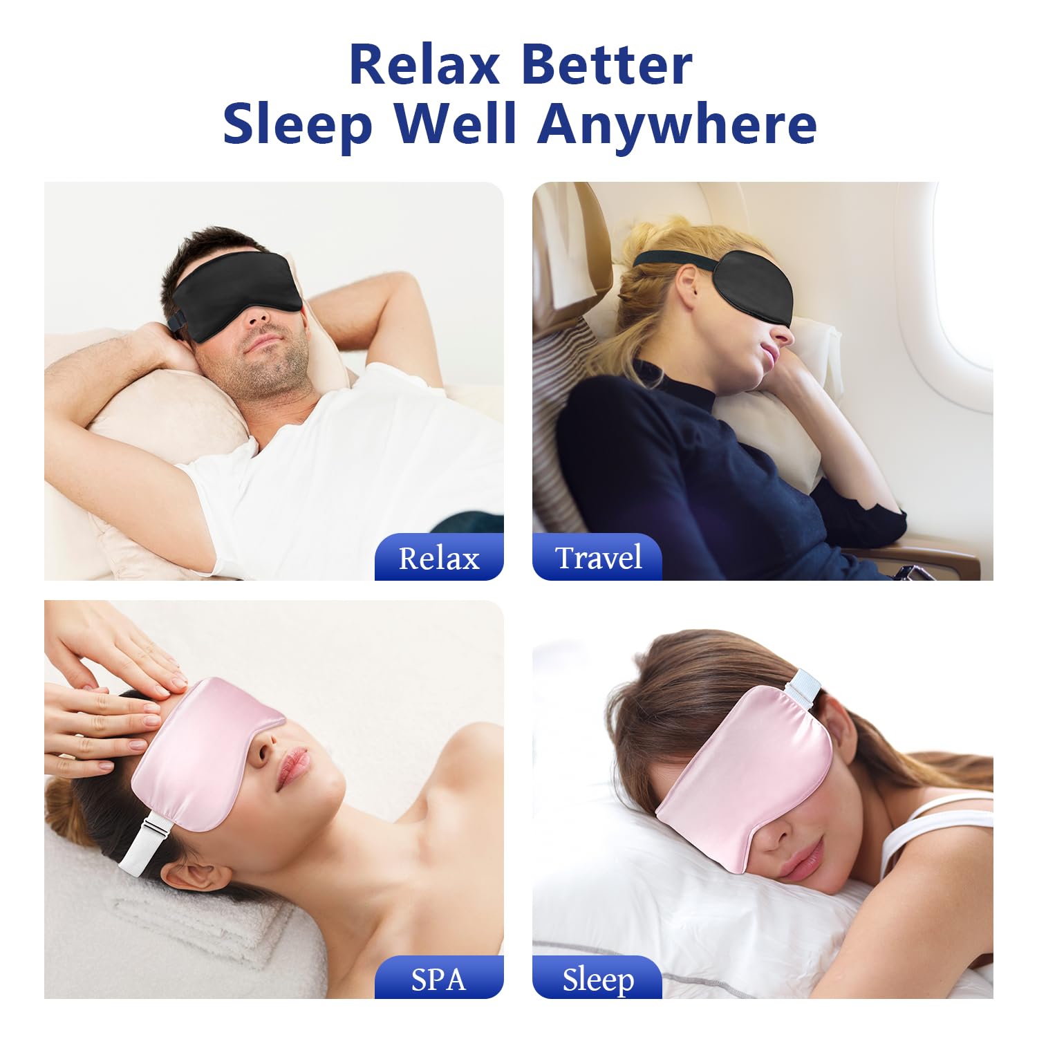 Znocuetod silk-side panel for light-blocking sleep and luxury feel
