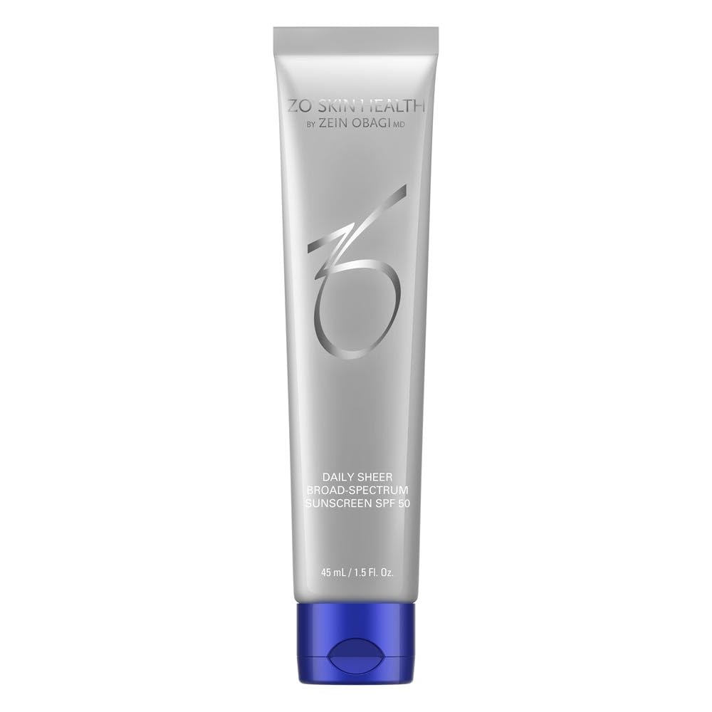 ZO SKIN HEALTH Daily Sheer SPF 50 bottle—daily non-greasy protection.