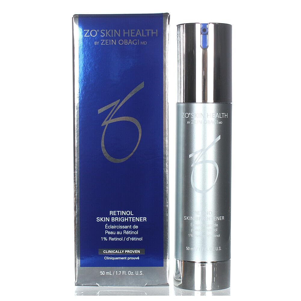 ZO Skin Health Retinol Skin Brightener 1% bottle shown for brightening routine